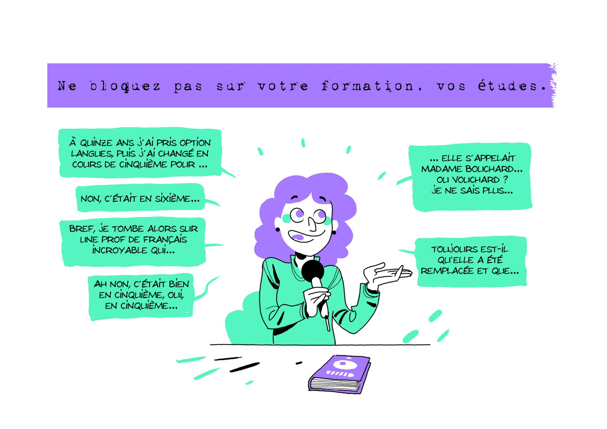 dessin mauve et turquoise