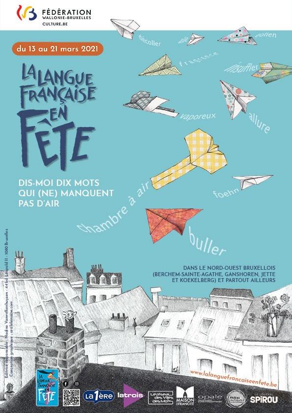 dessin d'avion en papier dans le ciel bruxellois